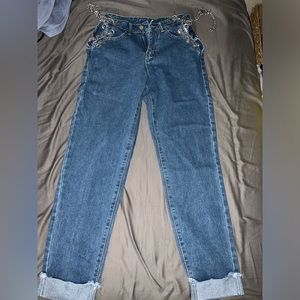 SHEIN Chain Straight Leg Jeans